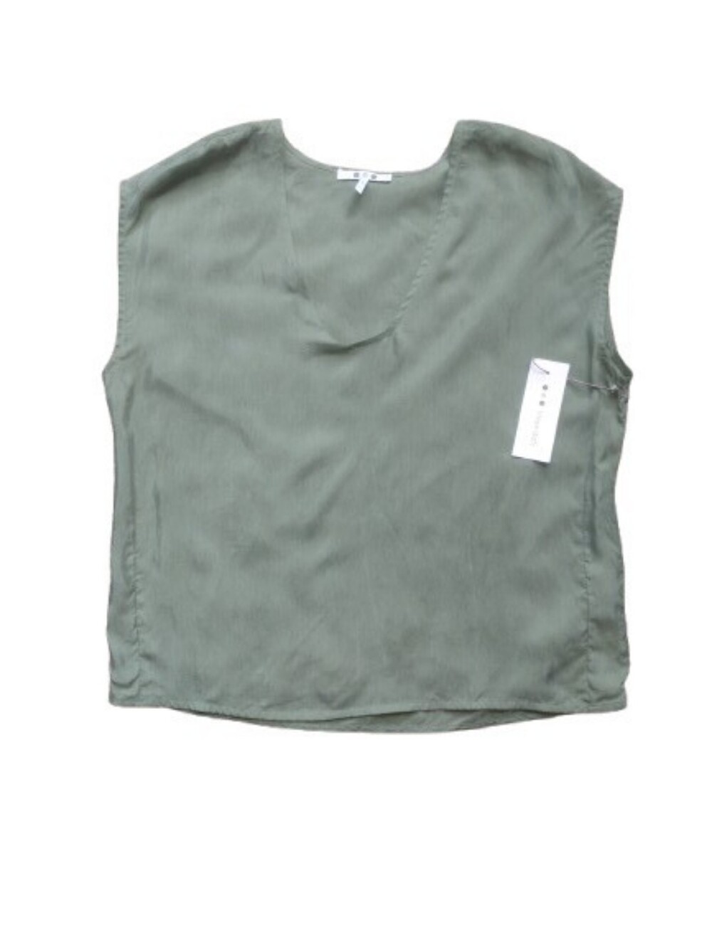 NWT Three‎ Dots Olivine Silky Popover V-Neck Blouse M
